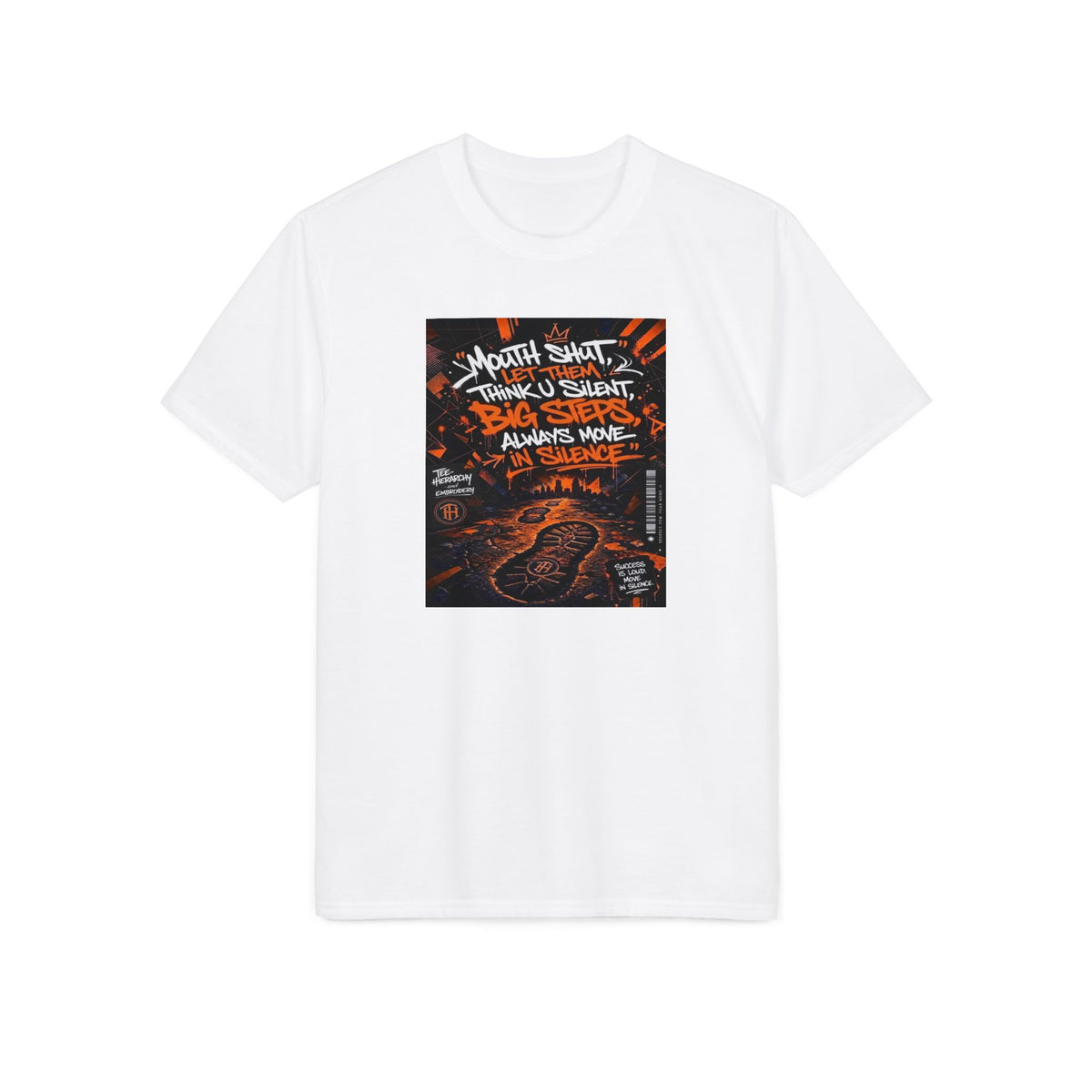 Motivational Trail Running T-Shirt — "Let Them Make Big Steps in Silence" Graphic Tee