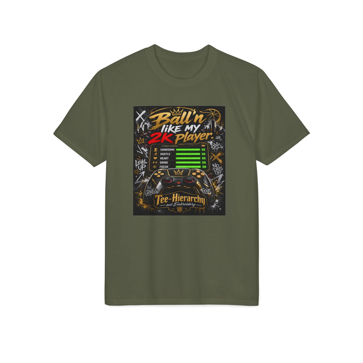 "Ballin' Like My 2K Player" Performance T-Shirt - Gamer Basketball Tee
