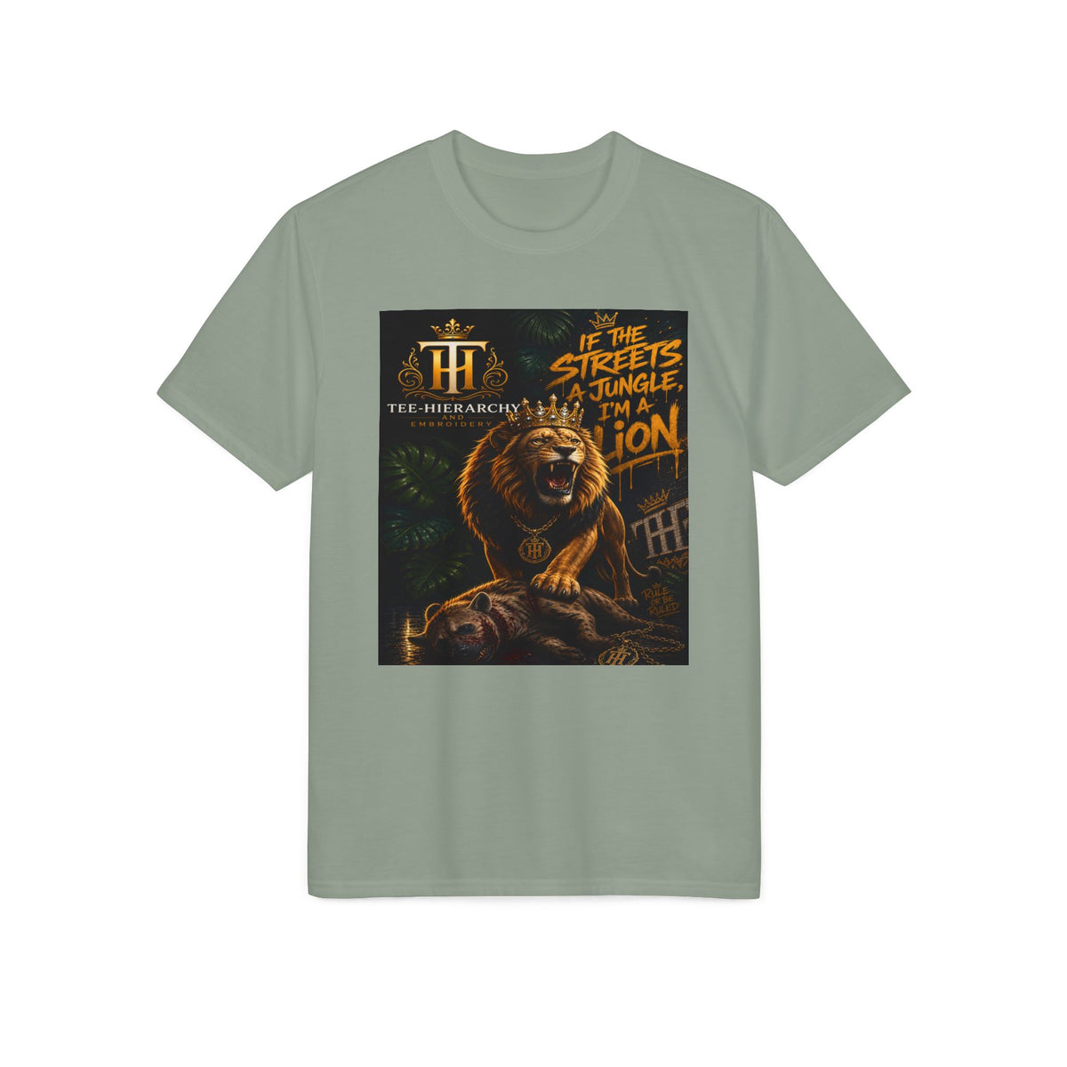 Lion Graphic T-Shirt — "In the Streets I Jungle I'm a Lion" Performance Tee