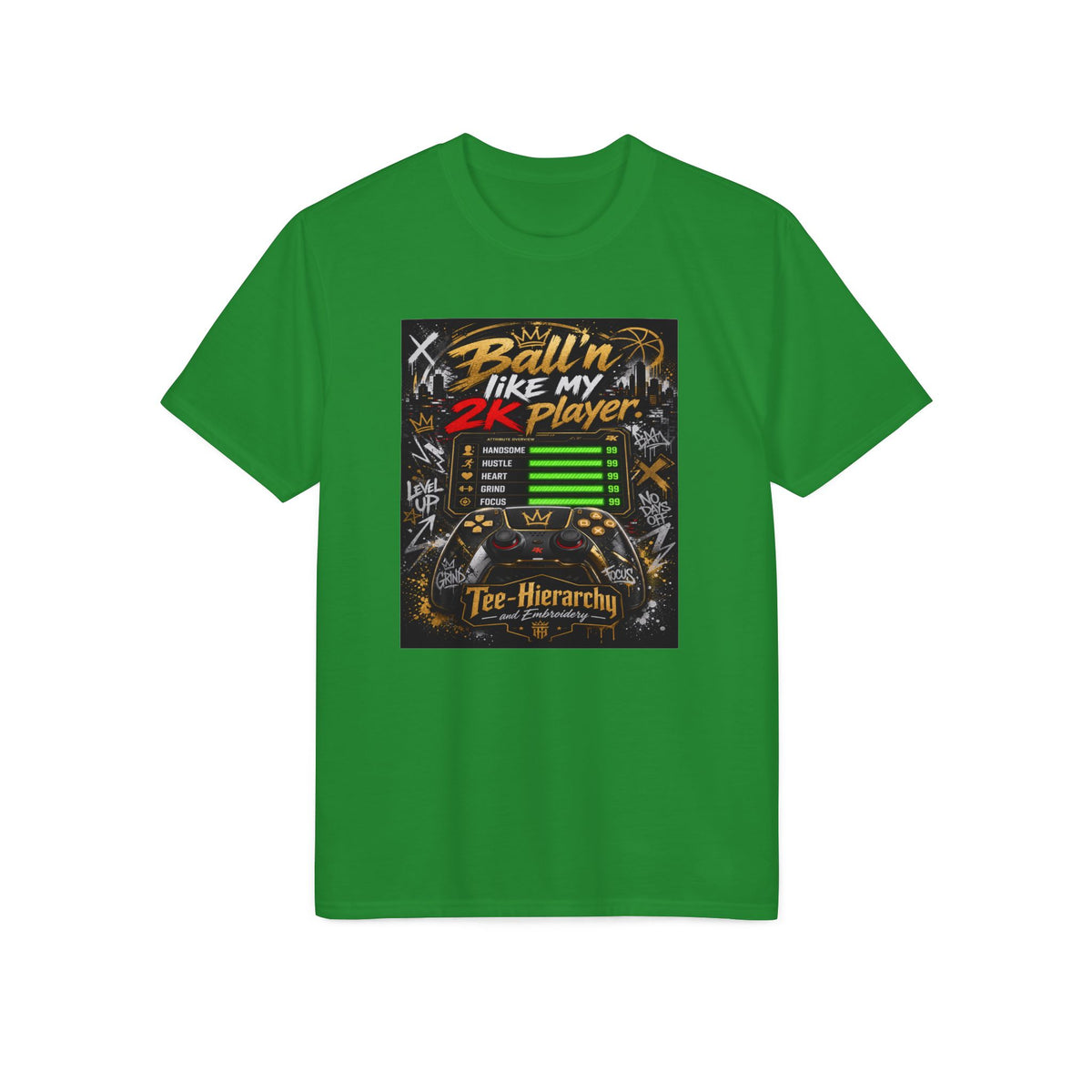 "Ballin' Like My 2K Player" Performance T-Shirt - Gamer Basketball Tee