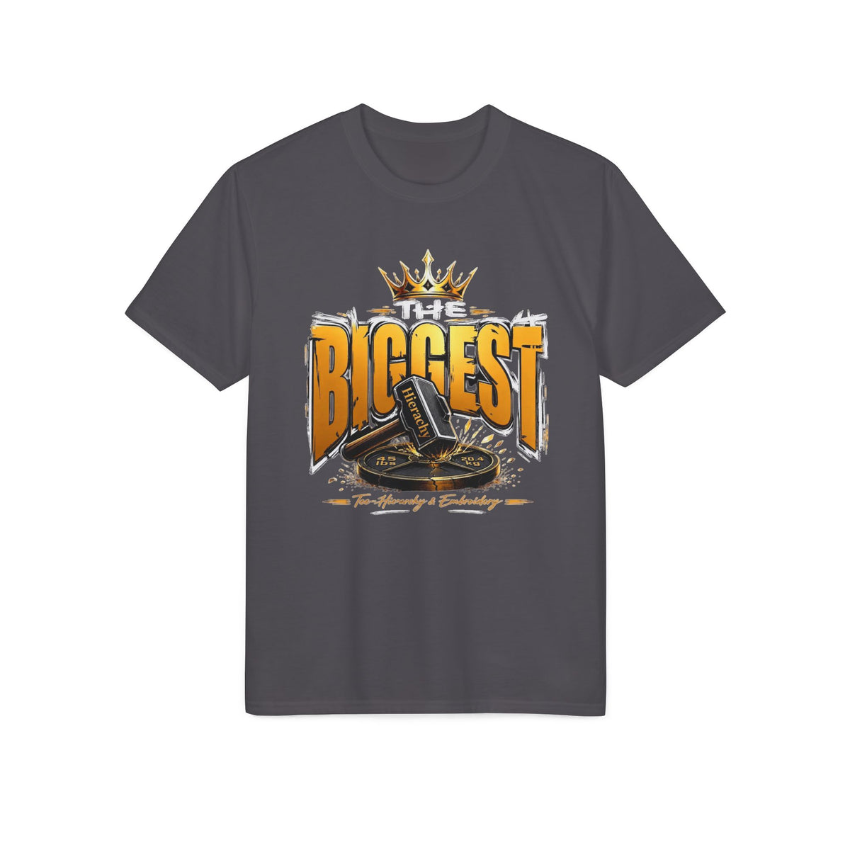 Biggest DJ Turntable Graphic T-Shirt — 'BIGGEST' Crowned Record Player Tee