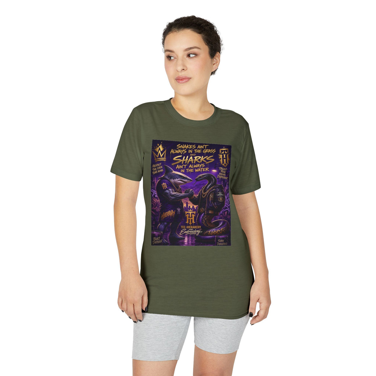 Sharks Ain't Afraid Performance T-Shirt — Bold Shark Graphic Tee for Surfers & Ocean Lovers