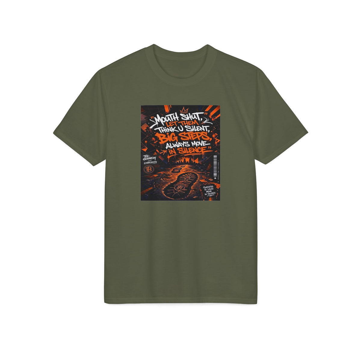 Motivational Trail Running T-Shirt — "Let Them Make Big Steps in Silence" Graphic Tee