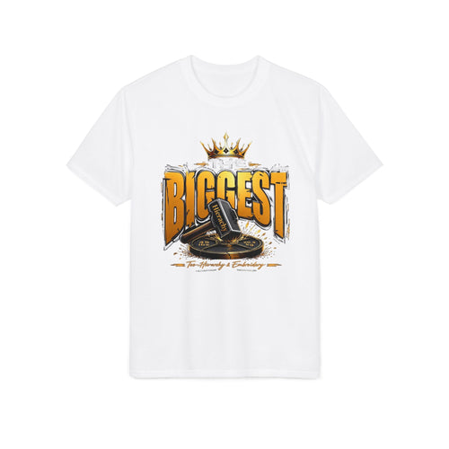 Biggest DJ Turntable Graphic T-Shirt — 'BIGGEST' Crowned Record Player Tee
