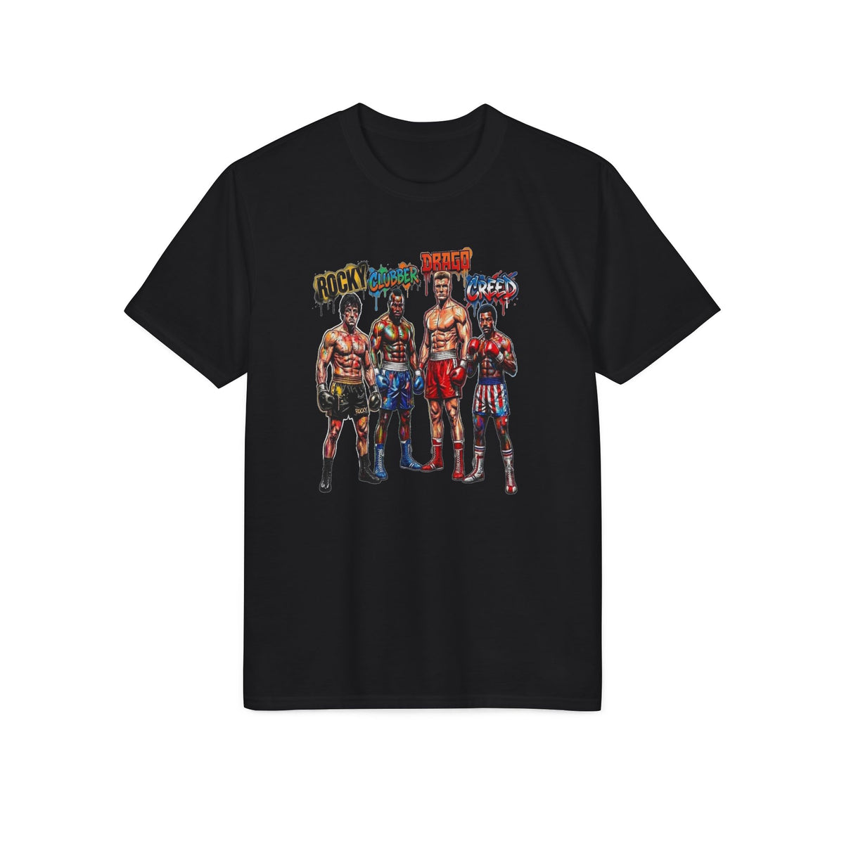 Boxing Legends Graphic T-Shirt — Rocky, Apollo & Clubber Visual Tee