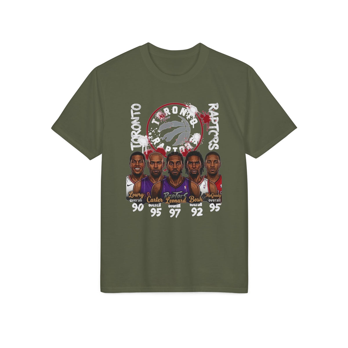 Toronto Raptors Legends Faces T-Shirt — Retro Basketball Player Collage