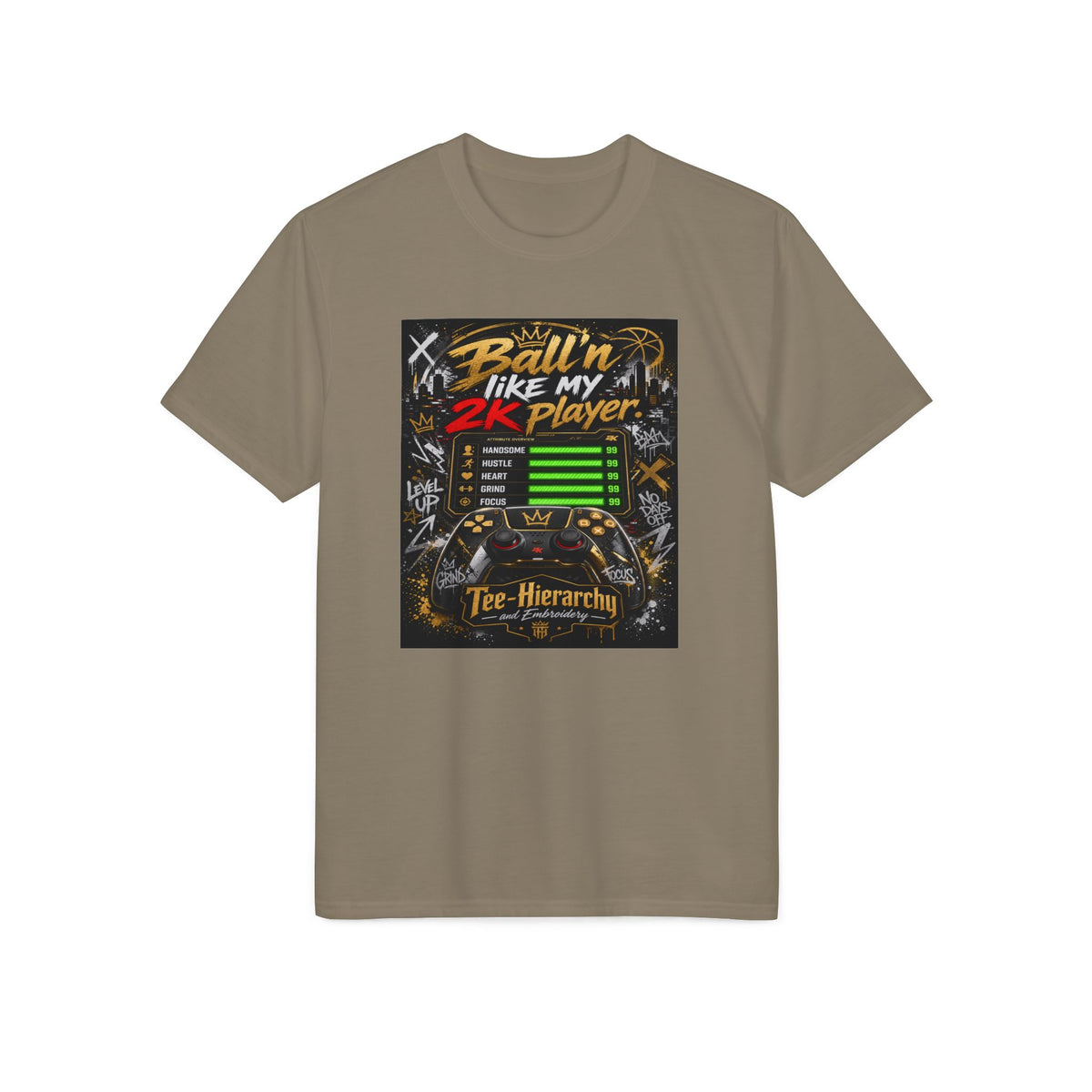 "Ballin' Like My 2K Player" Performance T-Shirt - Gamer Basketball Tee