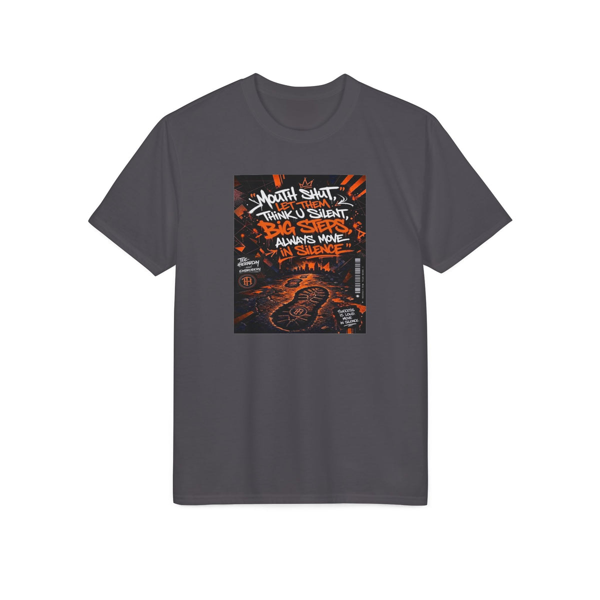 Motivational Trail Running T-Shirt — "Let Them Make Big Steps in Silence" Graphic Tee