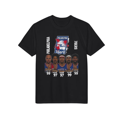 76ers Legends T-Shirt — Philadelphia Sixers Player Faces & Logo Basketball Tee