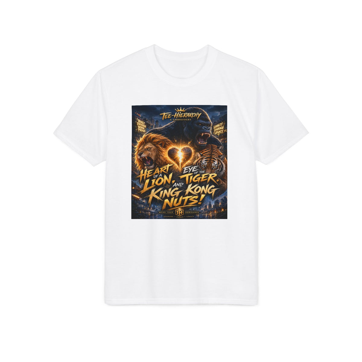 Lion Heart Vintage Band Tee - King, Tiger & Kong Graphic T-Shirt