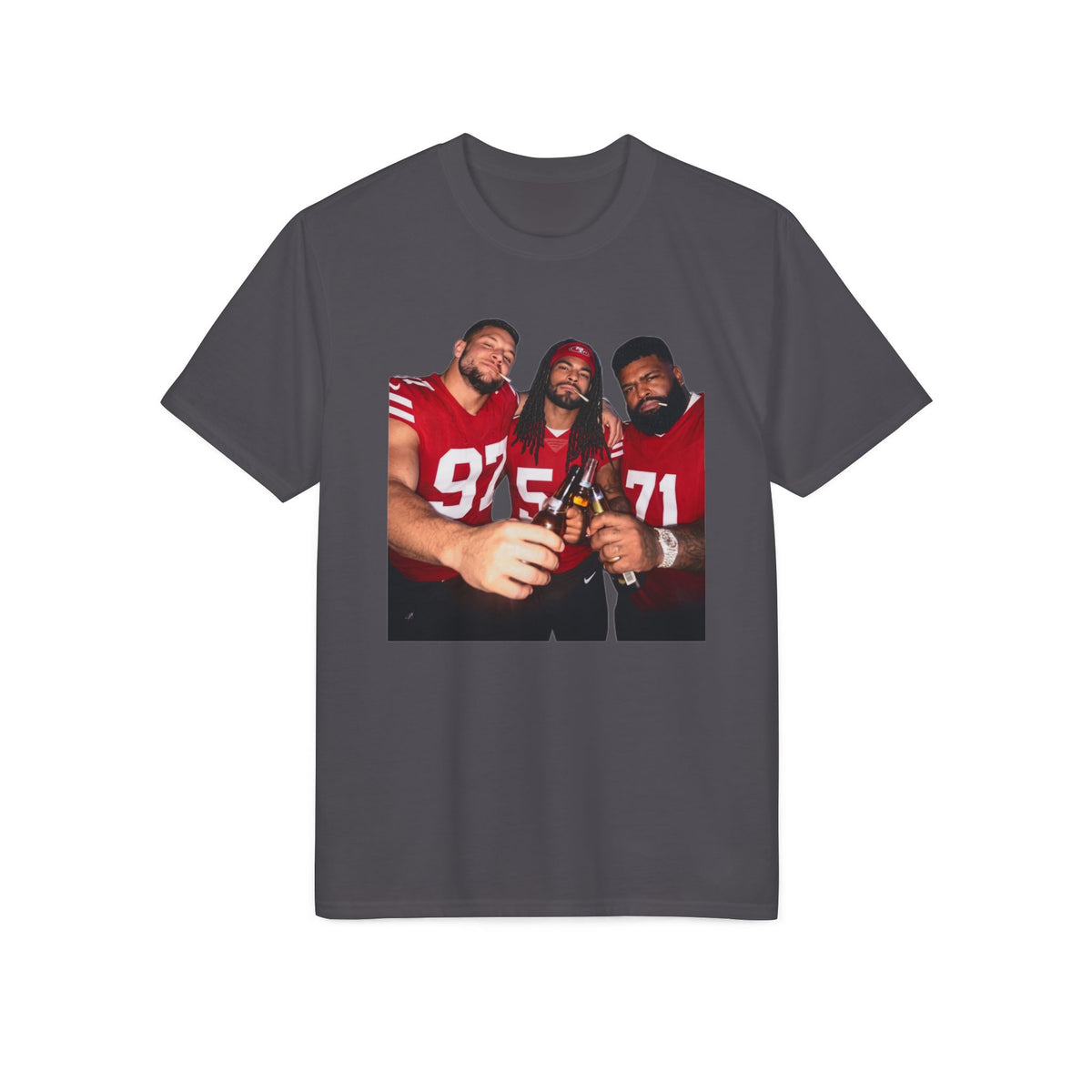 Football Team Photo T-Shirt — Teammates Celebratory Print
