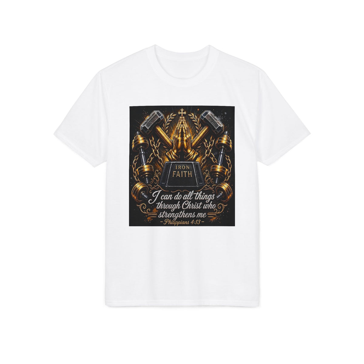 Christian Strength T-Shirt — “I Can Do All Things Through Christ” Faith Graphic Tee