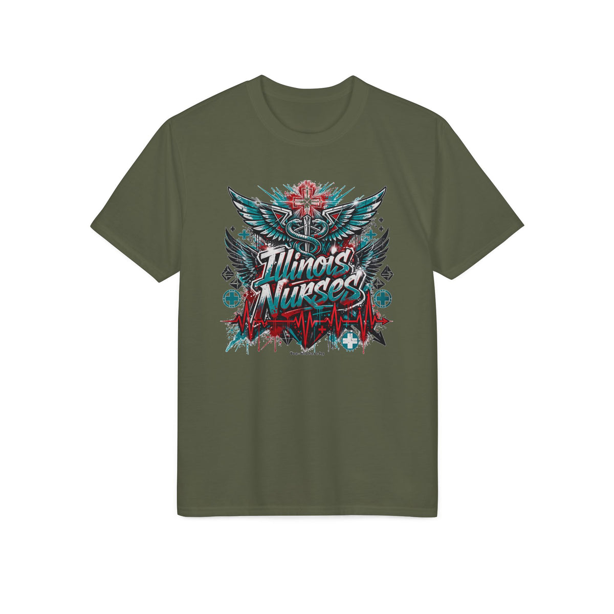 Illinois Nurses Graphic T-Shirt — Caduceus Wings Medical Pride Tee
