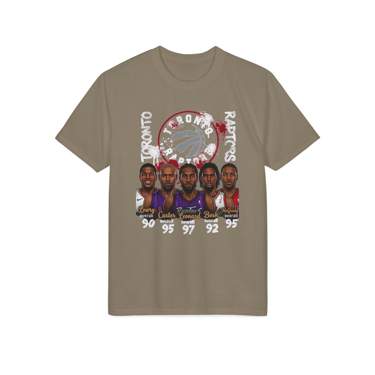 Toronto Raptors Legends Faces T-Shirt — Retro Basketball Player Collage