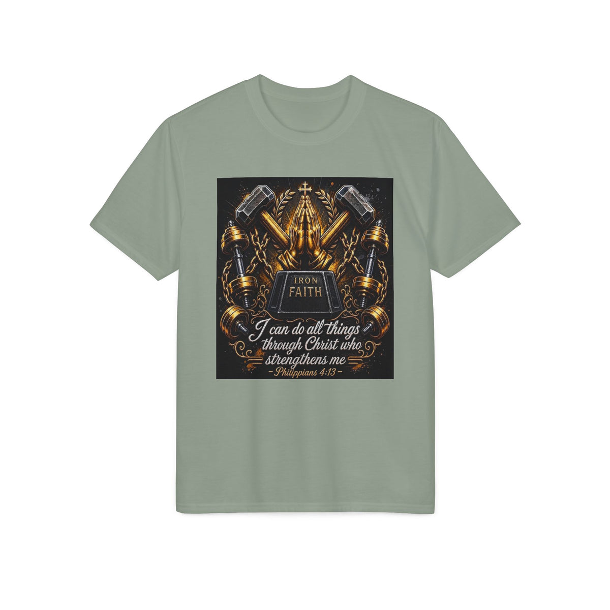 Christian Strength T-Shirt — “I Can Do All Things Through Christ” Faith Graphic Tee