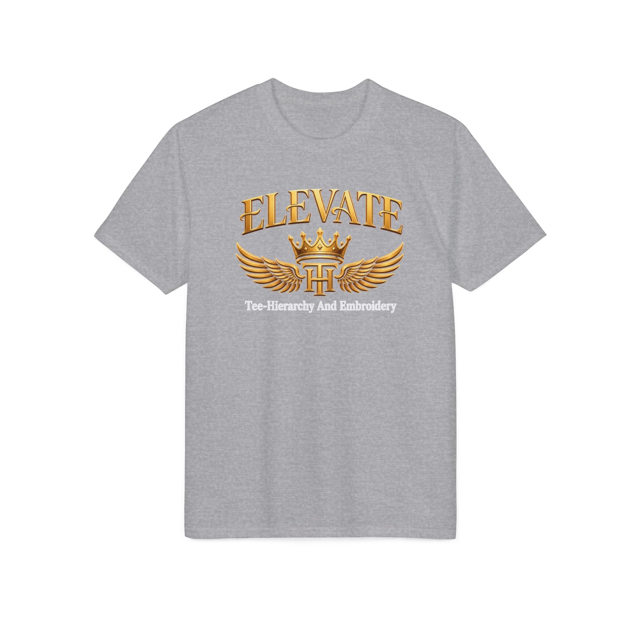 Elevate Wings Crown T-Shirt — "Elevate: Leadership and Leadership" Motivational Graphic Tee