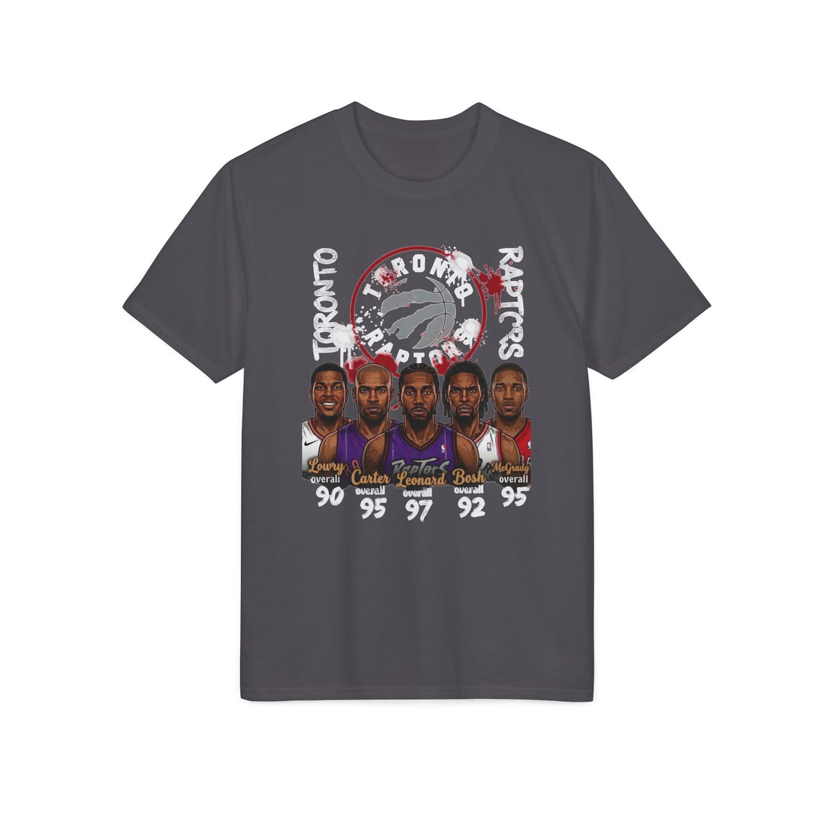 Toronto Raptors Legends Faces T-Shirt — Retro Basketball Player Collage