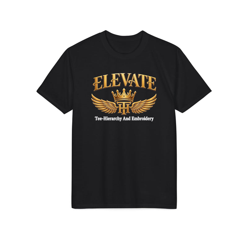 Elevate Wings Crown T-Shirt — "Elevate: Leadership and Leadership" Motivational Graphic Tee