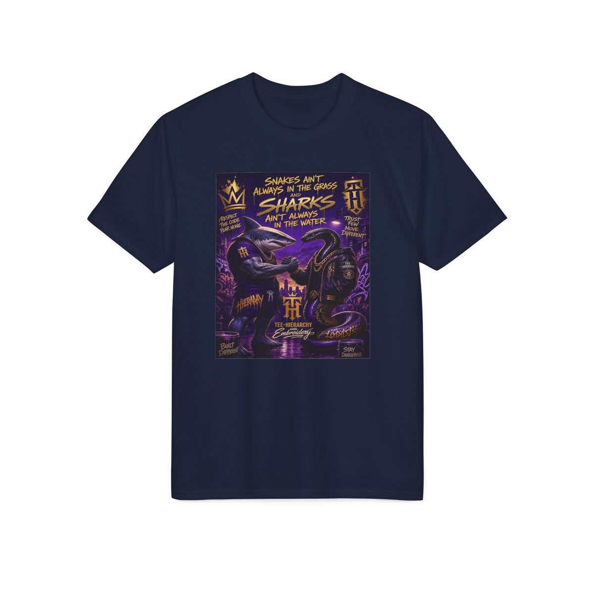 Sharks Ain't Afraid Performance T-Shirt — Bold Shark Graphic Tee for Surfers & Ocean Lovers