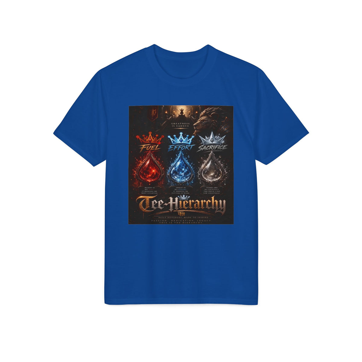 Arcane Elements Tee — Fire Water Earth Crown 'Tee-Hierarchy' Fantasy Graphic T-Shirt