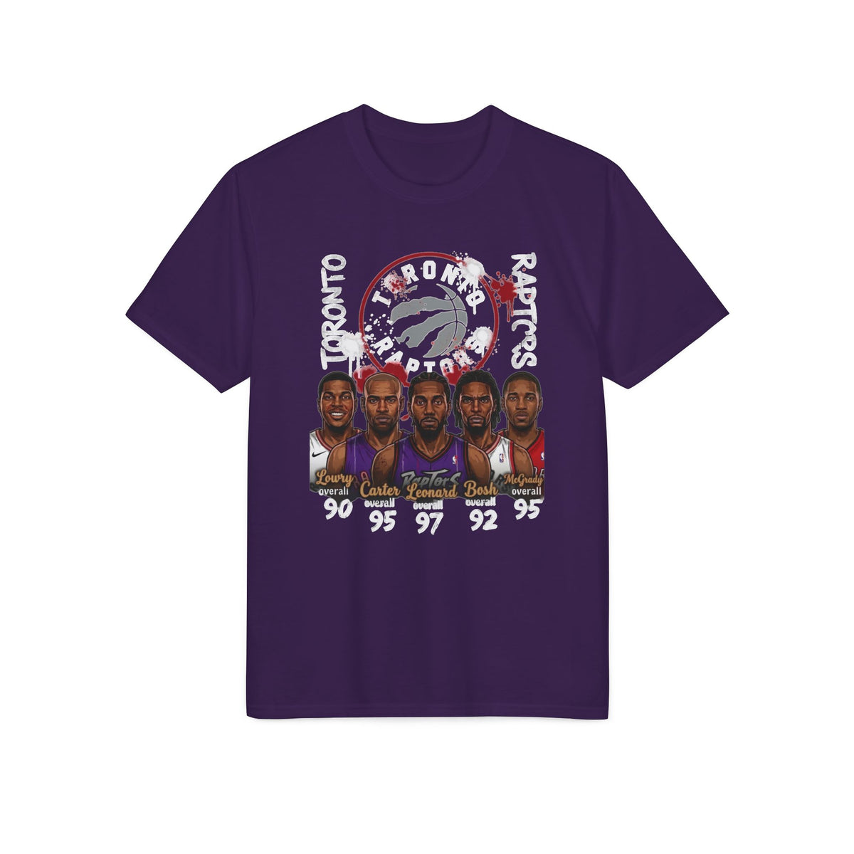 Toronto Raptors Legends Faces T-Shirt — Retro Basketball Player Collage