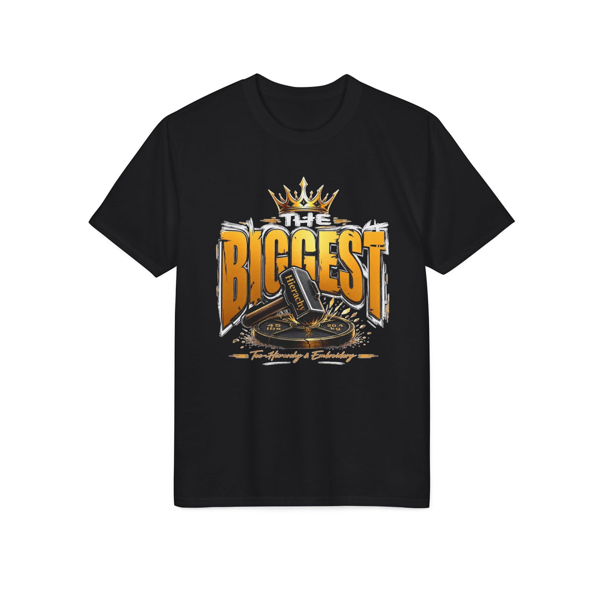 Biggest DJ Turntable Graphic T-Shirt — 'BIGGEST' Crowned Record Player Tee