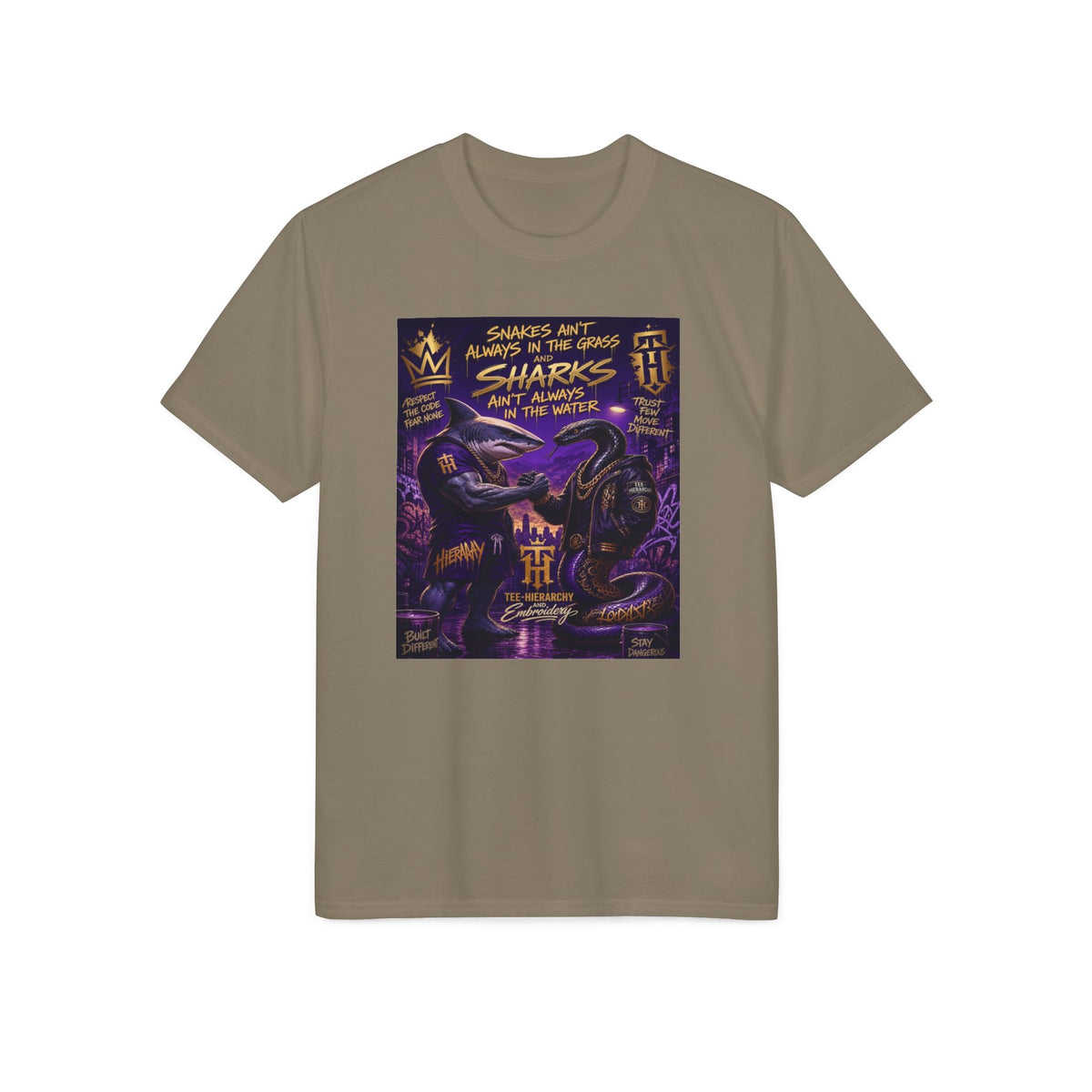 Sharks Ain't Afraid Performance T-Shirt — Bold Shark Graphic Tee for Surfers & Ocean Lovers
