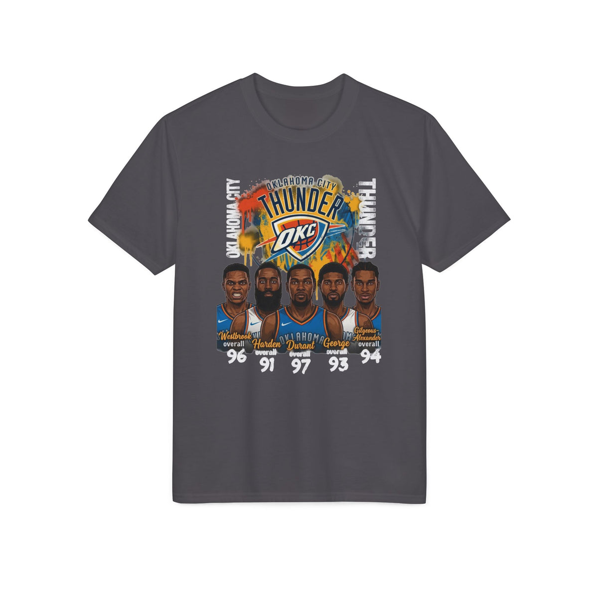 Thunder OKC Basketball Team Portrait T‑Shirt — NBA Fan Jersey Tribute