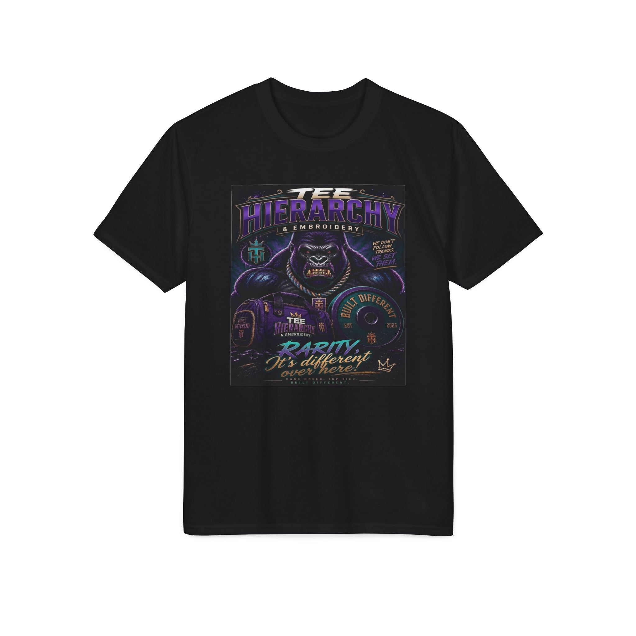 Retro Arcade Racing T-Shirt — 'Rarety Is Authentic' Neon Gaming Tee