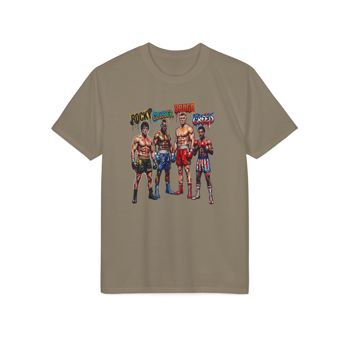 Boxing Legends Graphic T-Shirt — Rocky, Apollo & Clubber Visual Tee