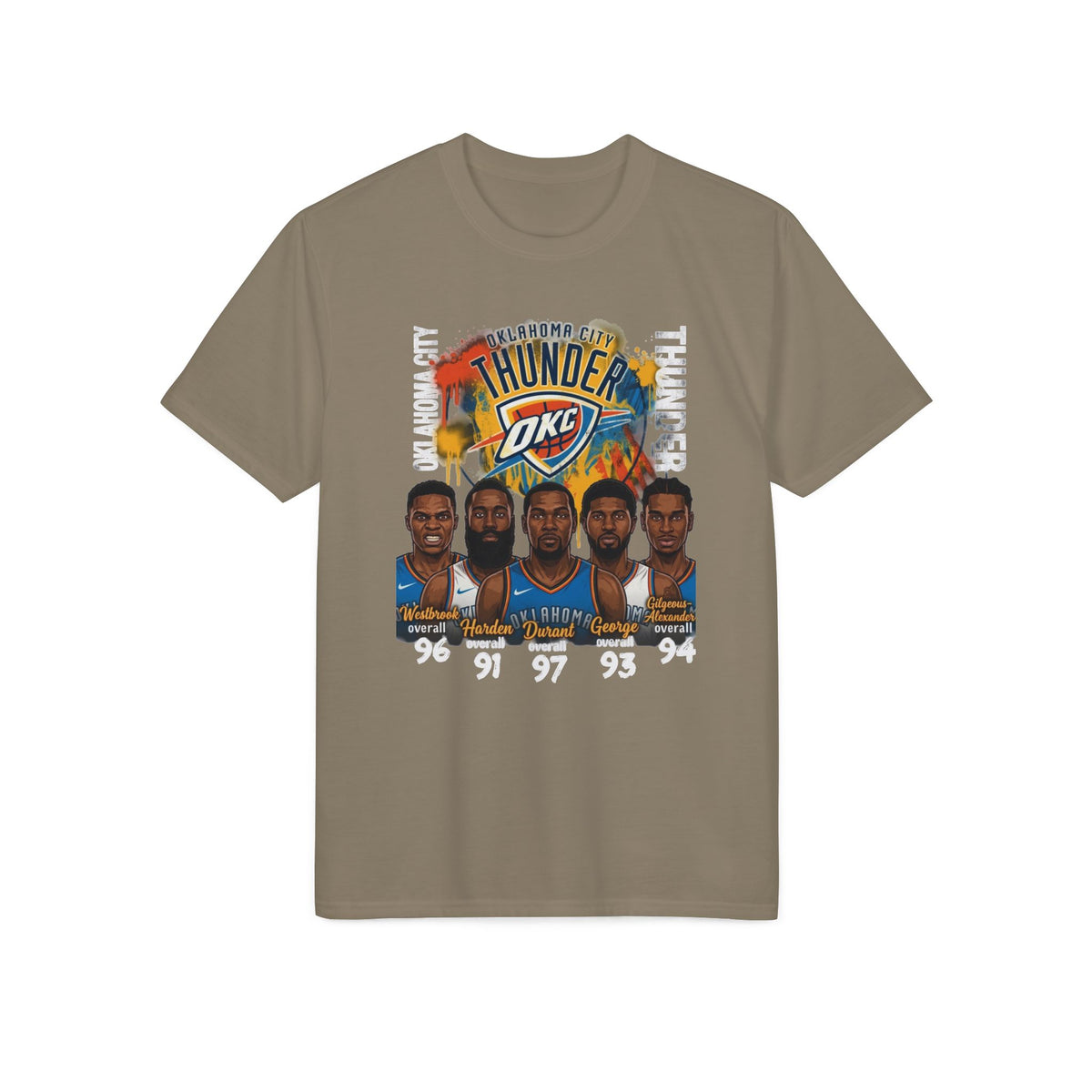 Thunder OKC Basketball Team Portrait T‑Shirt — NBA Fan Jersey Tribute