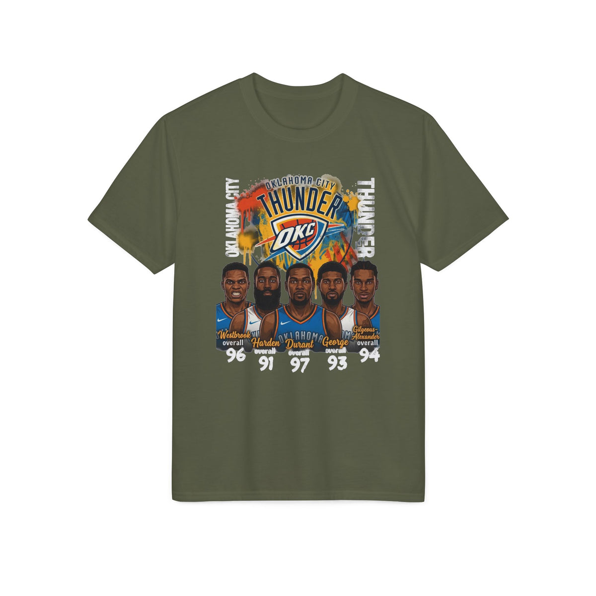 Thunder OKC Basketball Team Portrait T‑Shirt — NBA Fan Jersey Tribute