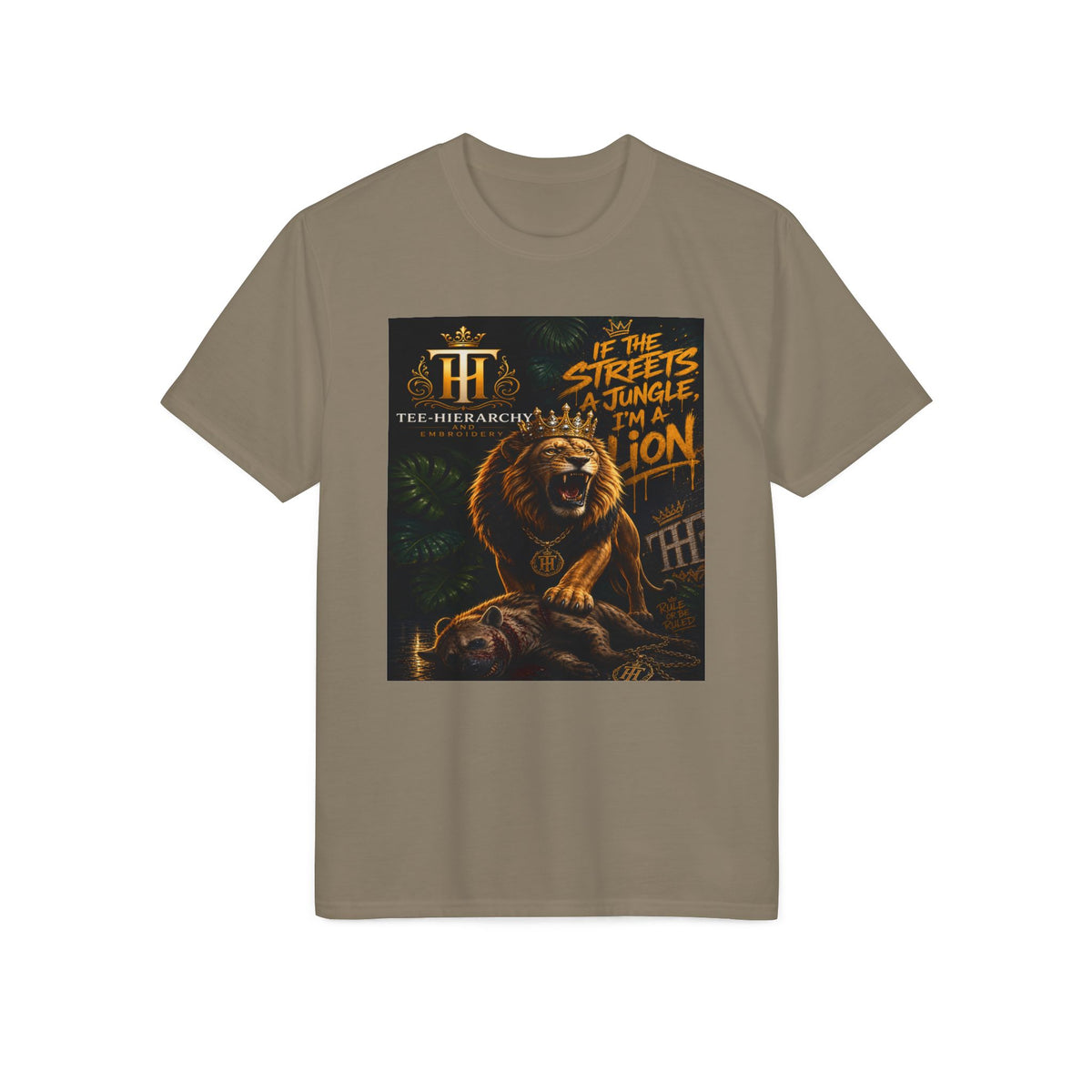 Lion Graphic T-Shirt — "In the Streets I Jungle I'm a Lion" Performance Tee