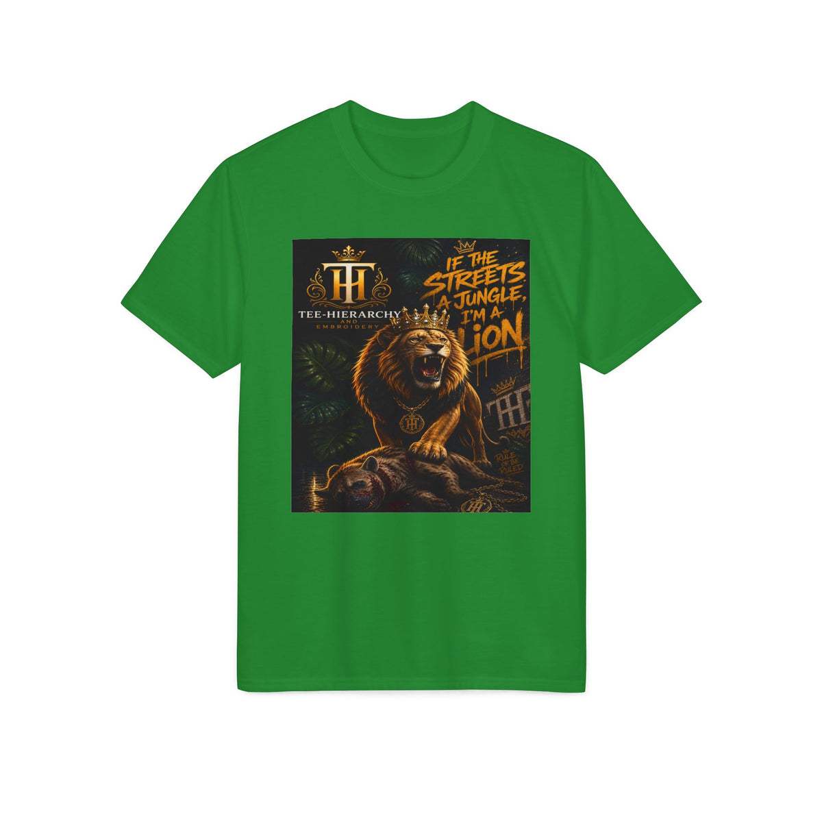 Lion Graphic T-Shirt — "In the Streets I Jungle I'm a Lion" Performance Tee