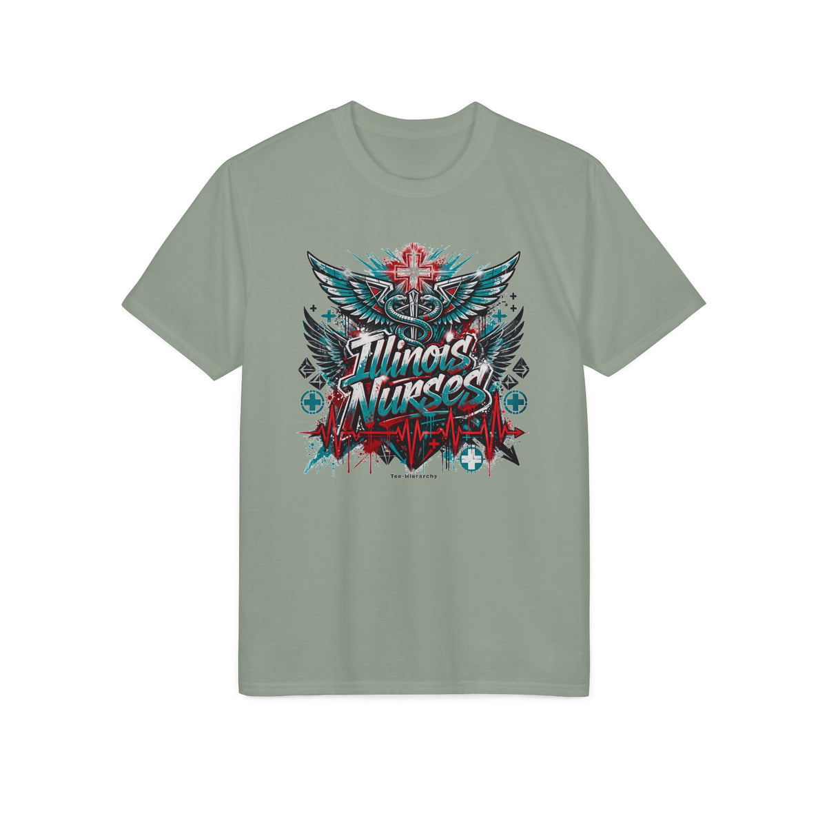 Illinois Nurses Graphic T-Shirt — Caduceus Wings Medical Pride Tee